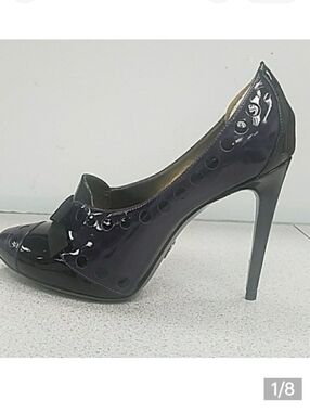 Dolce & Gabbana Glossy Deep Purple Patent Bow Pointed-Toe Pump